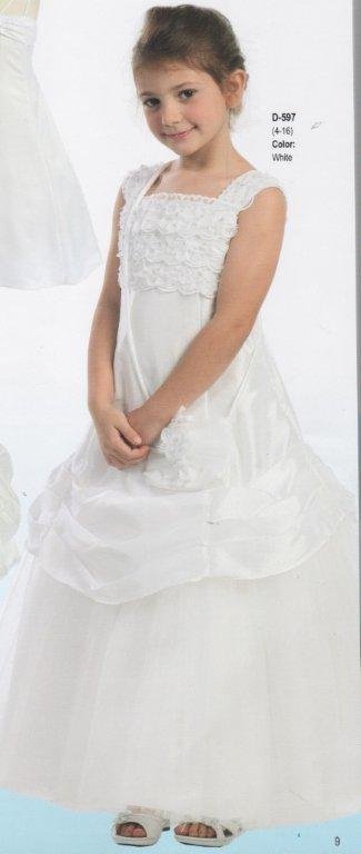 Taffeta and mesh communion dress